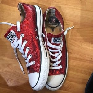 Red sparkly converse